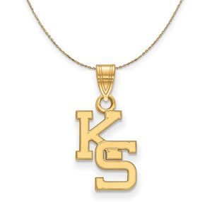 14k Yellow Gold Kansas State Small Necklace - 22 Inch